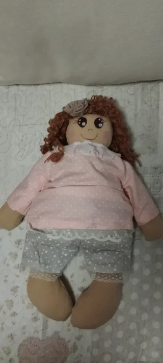Muñeca de trapo artesanal 42 cm