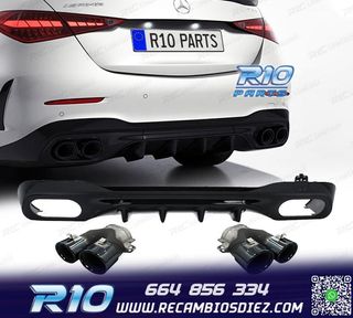DIFUSOR MERCEDES W206 AMG 21- LOOK C43 + COLAS ESCAPE NEGRO