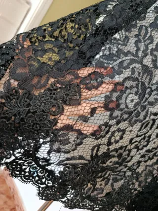 Mantilla Fallera Negra Encaje