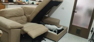 Sofá chaise longue beige