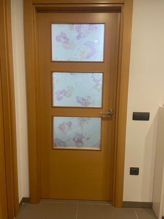 Set de 2 Puertas madera con cristal decorado