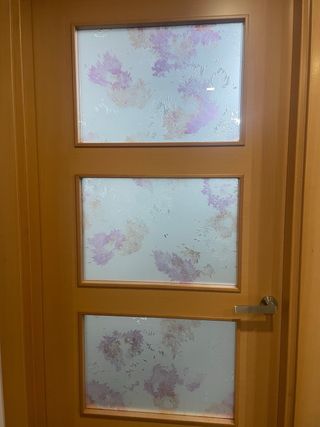 Set de 2 Puertas madera con cristal decorado