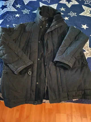 Chaquetón acolchado hombre gris oscuro