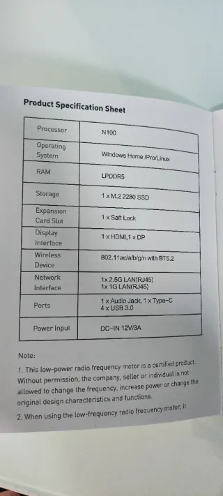 Mini PC Firebat N100 AM02 16GB 512GB