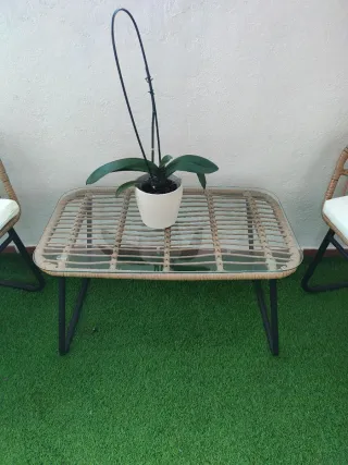 Conjunto mesa y 2 sillas jardín/terraza