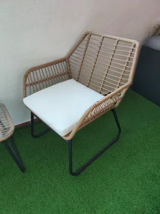 Conjunto mesa y 2 sillas jardín/terraza
