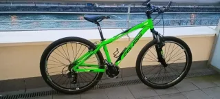 Bici Montaña Verde Resistente con Cuernos