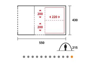 Tienda de campaña túnel gris y verde