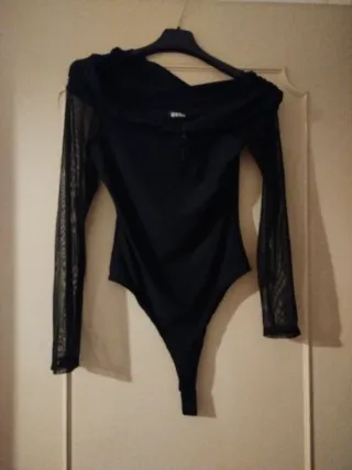 Body donna con maniche in rete