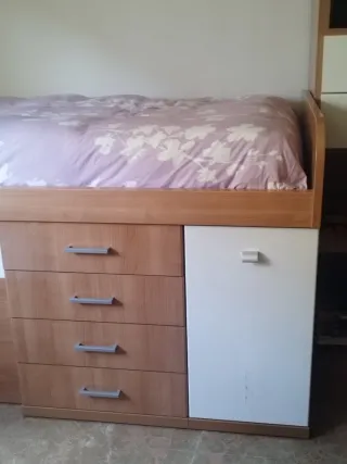 Cama con cajones y armario
