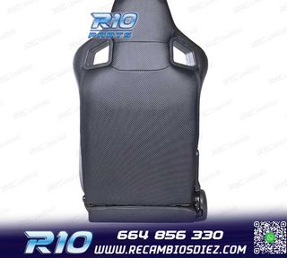 KIT ASIENTO DEPORTIVO SEMI BAQUET ESTILO RS CUERO NEGRO COST