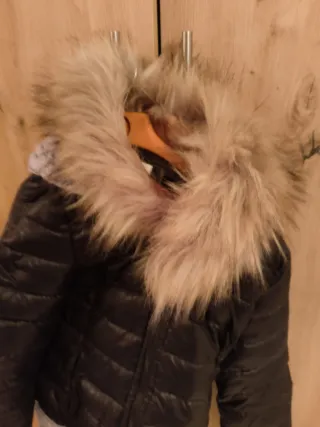 Giubbino donna con cappuccio pelliccia tg M