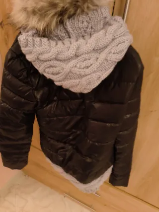 Giubbino donna con cappuccio pelliccia tg M