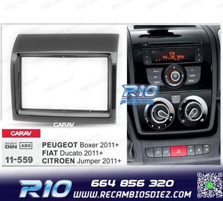 MARCO NEGRO BRILLO RADIO 2-DIN PARA CITROEN JUMPER PEUGEOT B