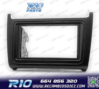 MARCO NEGRO COMPLETO RADIO 2-DIN PARA VOLKSWAGEN VW POLO 14+