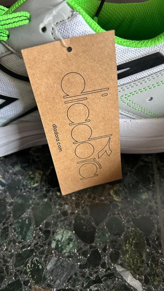 Zapatillas Diadora Running Blancas y Verdes