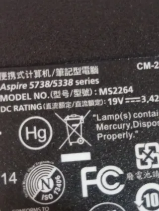 Portátil Acer Aspire 5738Z Piezas