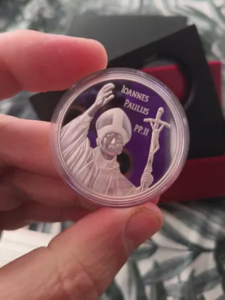 Moneda Plata 10 Dólares Juan Pablo II