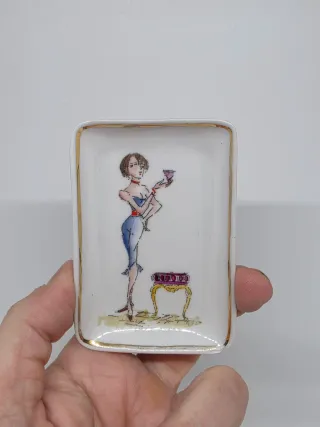 3 Bandejas Vintage Porcelana Doradas