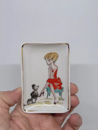 3 Bandejas Vintage Porcelana Doradas