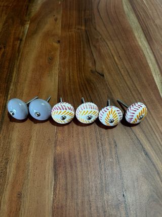 Tiradores de porcelana decorados (6 unidades)