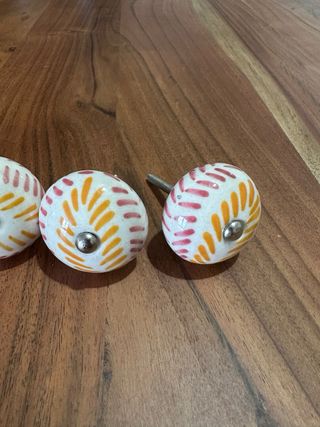 Tiradores de porcelana decorados (6 unidades)