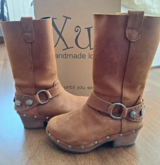 Botas XUZ piel marrón talla 36