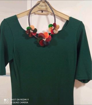 Vestido verde Benetton talla 36