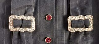 Falda pichi vintage negra con finas rayas grises