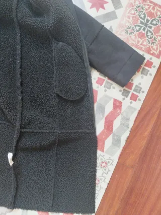 Abrigo largo mujer negro cremallera