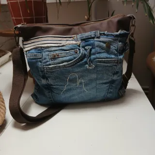 Bolso vaquero azul handmade bandolera