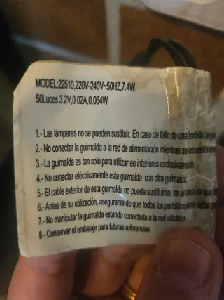Luces de Navidad Luz fría 50 luces. 220V-240V-50HZ