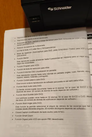 Reproductor DVD Schneider
