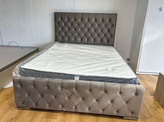 Cama tapizada terciopelo ¡ENVIO Y PAGO EN CASA!