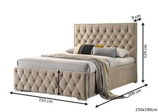 Cama tapizada terciopelo ¡ENVIO Y PAGO EN CASA!