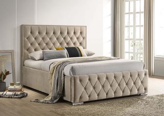 Cama tapizada terciopelo ¡ENVIO Y PAGO EN CASA!