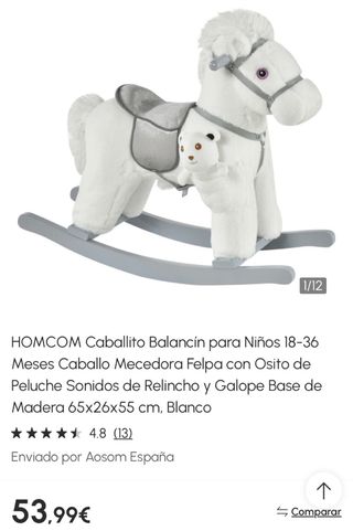 Caballito balancín blanco 18-36 meses nuevo.
