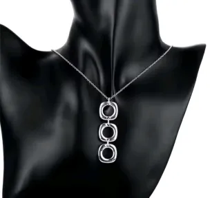 Nuevos Pendientes largos y Collar plata 925 joyas