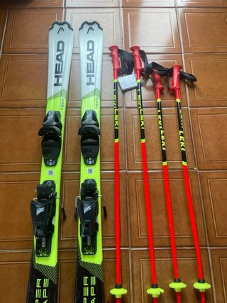 Esquís Head Junior y Bastones Leki