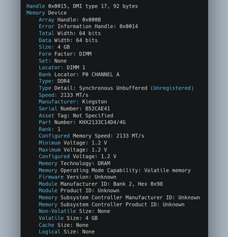 Kit RAM HyperX DDR4 16GB (4x4GB) 2133MHz