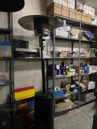 Estufa seta exterior para bar. Dos estufas