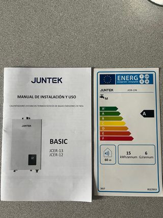Calentador Juntek gas natural