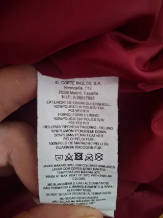Abrigo acolchado burdeos niña