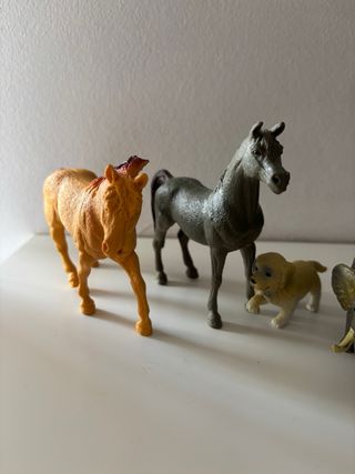 Lote animales juguete: caballo, perro, elefante