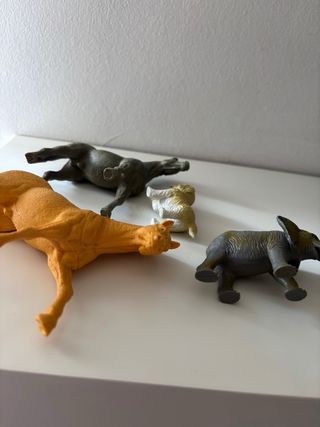Lote animales juguete: caballo, perro, elefante