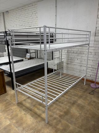 Litera Doble Metálica Blanca 90x190cm