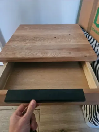 Mesita de noche madera y metal