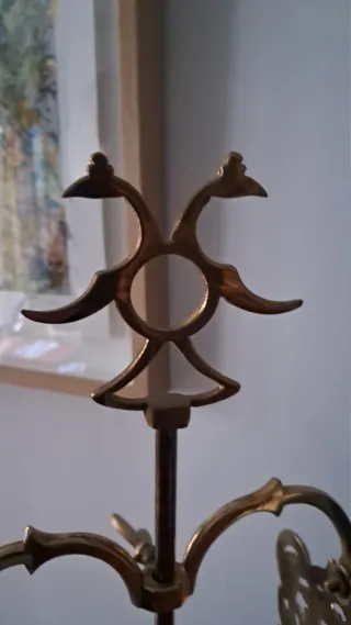 Lámpara de aceite he ha en bronce antigua