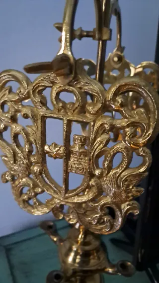 Lámpara de aceite he ha en bronce antigua