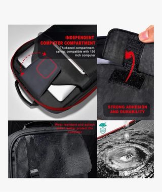 Mochila ZINZ Negra y Roja para Portátil